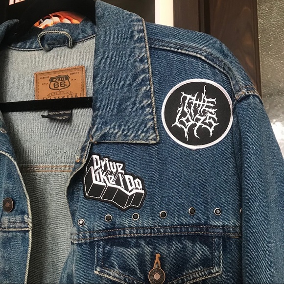 The 1975 Stud Patch Denim Jean Jacket Handmade - Picture 1 of 7
